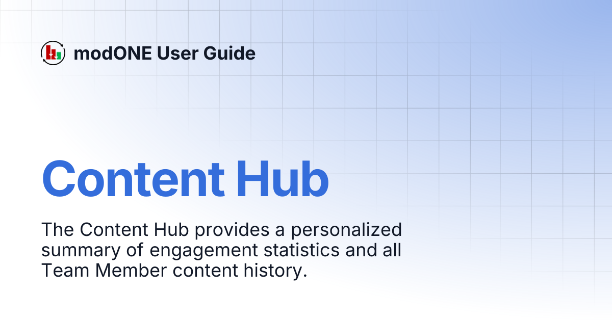 Content Hub | modONE User Guide